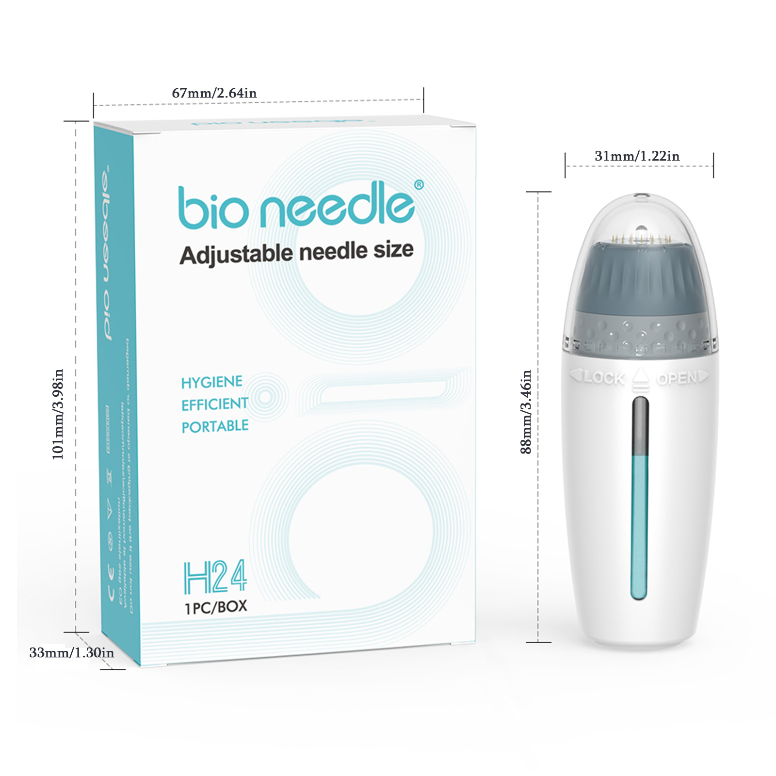 Hydra Needle 24 – Verstellbarer Derma Stamp für Anti-Aging & Haarwachstum