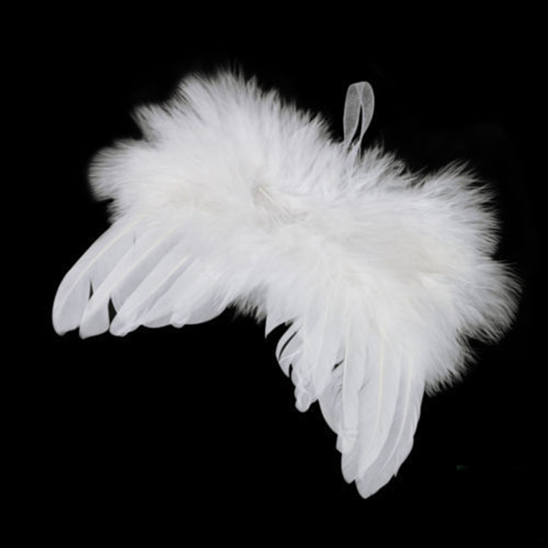 UK 10Pcs Guardian Angel White Feather Wing Christmas Tree Hanging ...