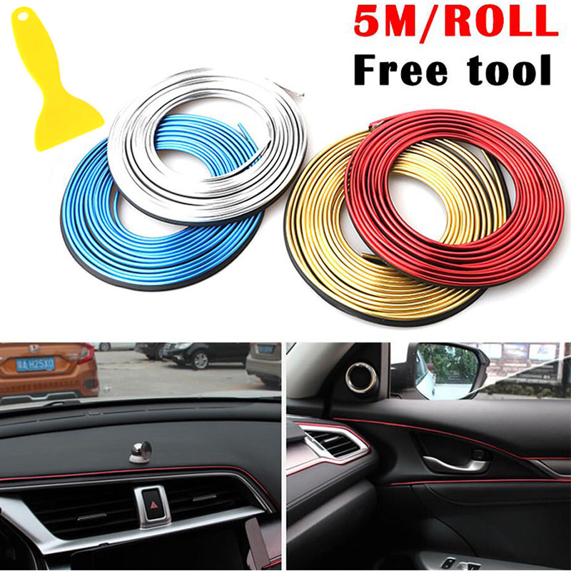 Hot Diy 5m Car Interior Dashboard Decoration Moulding Trim Strip